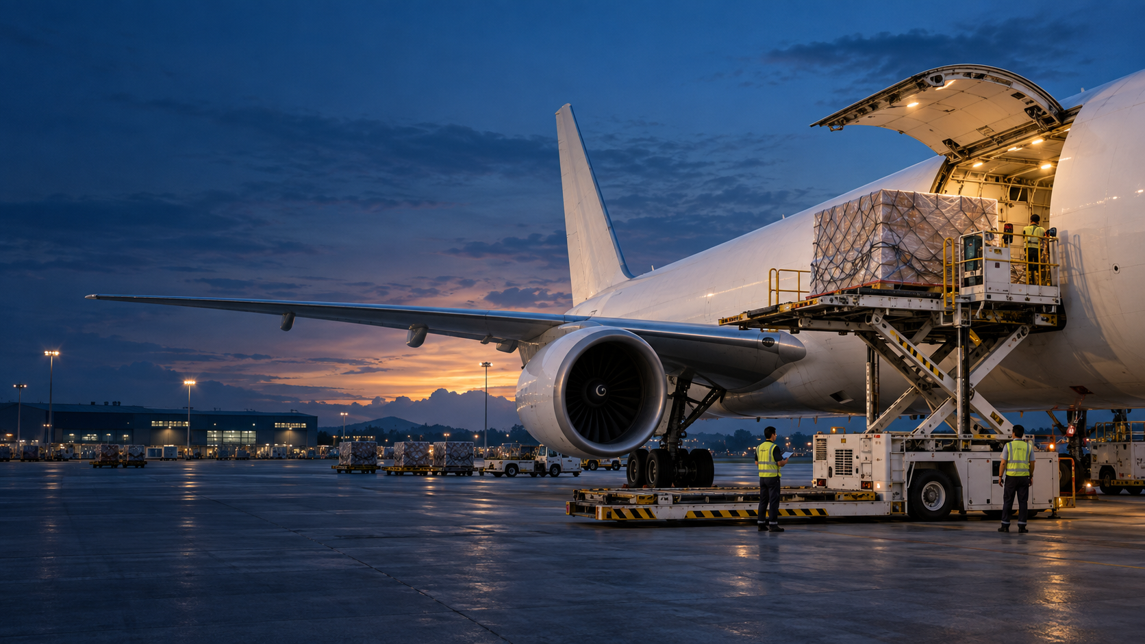 AI-generated illustration of aircraft cargo loading