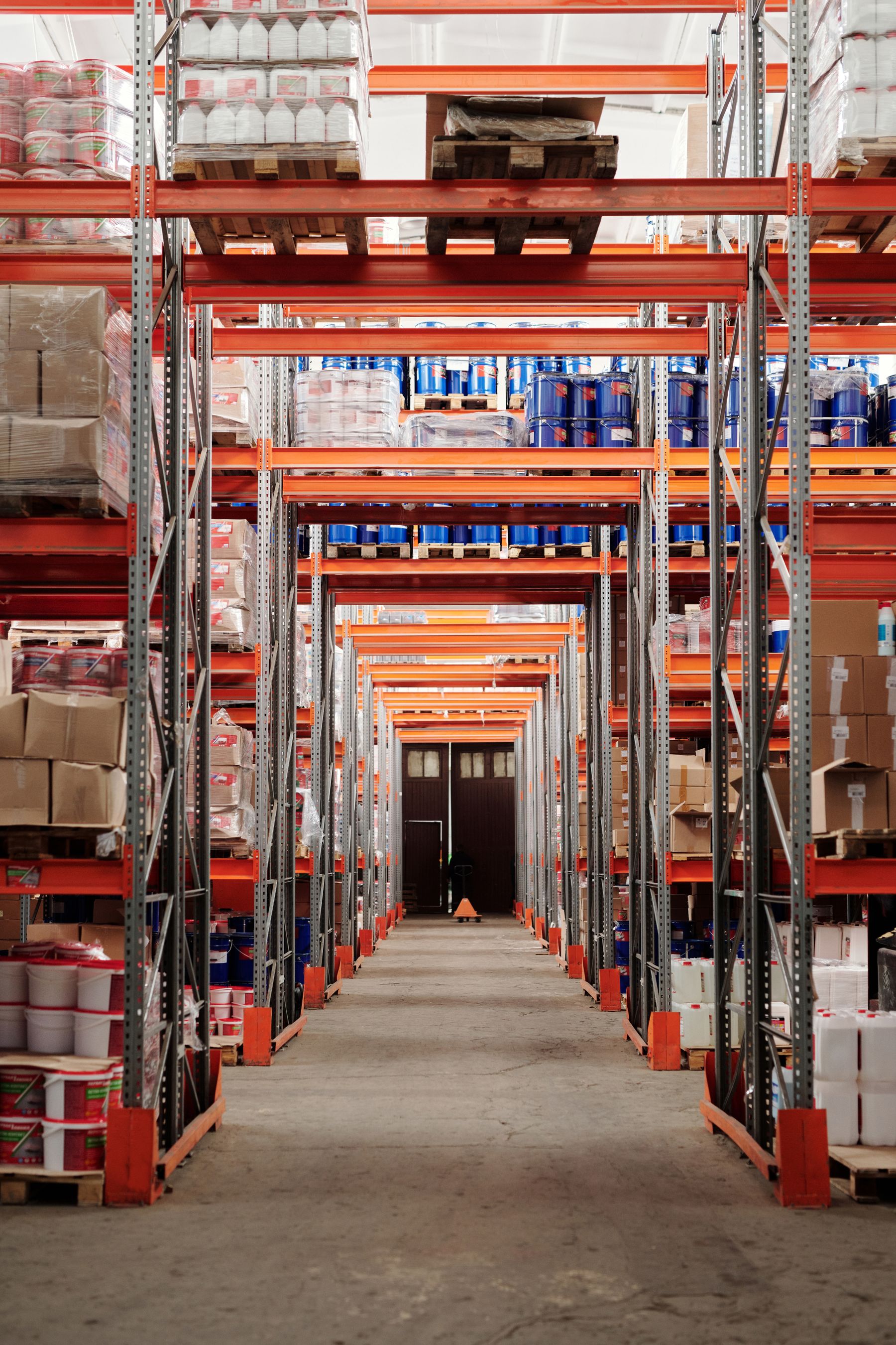 Illustrative view of warehouse storage racks